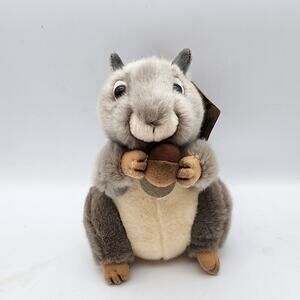 Miyoni Aurora Squirrel Plush Stuffed Animal 9" Gray Fur Acorn Fluffy Tail 26172